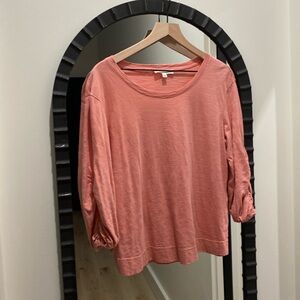 Jane & Delancey Pink Ruched 3/4 Sleeve